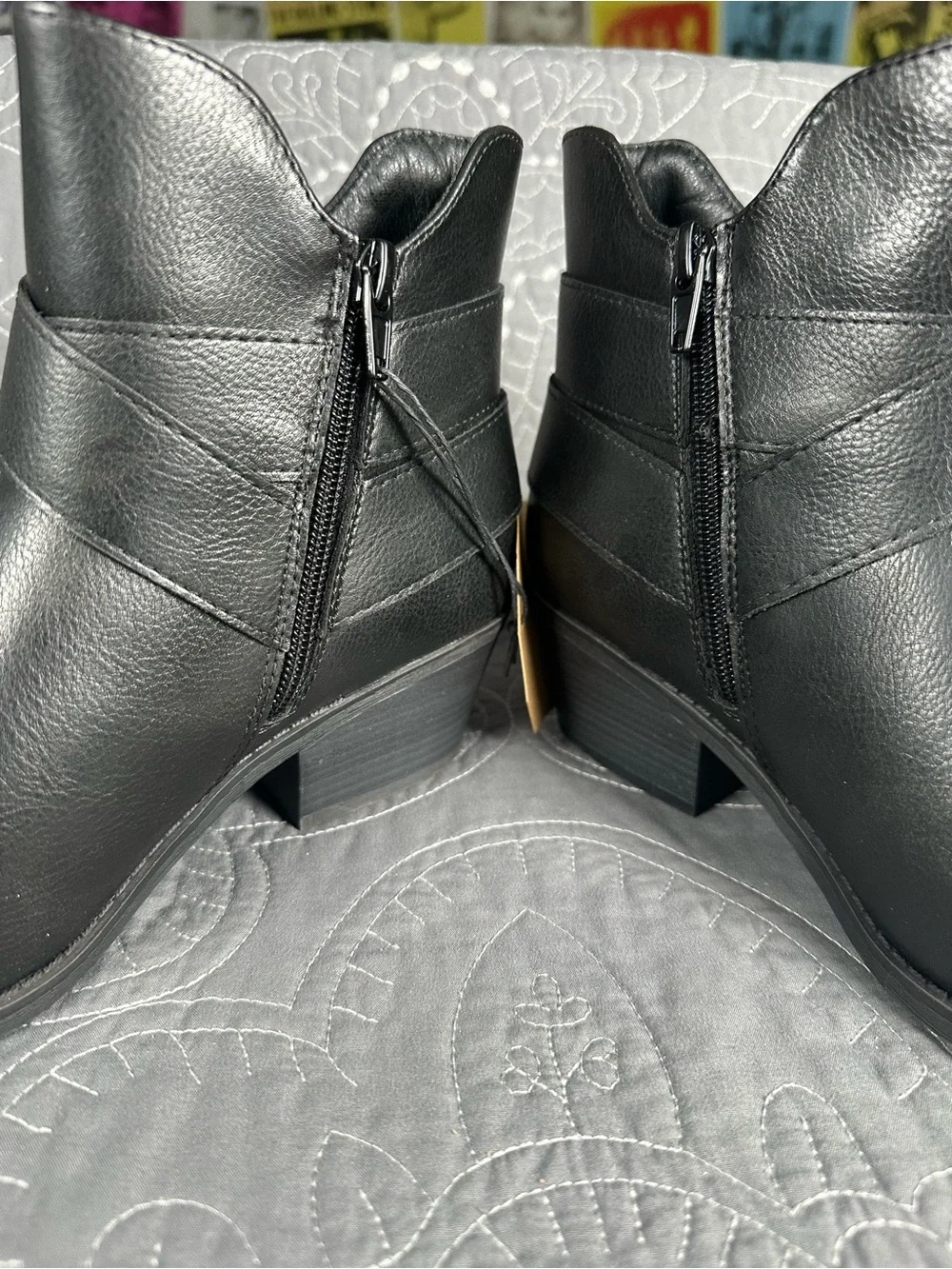 Frye and Co. Women’s Black Bellame Stacked Heel Booties NWT Size 7.5